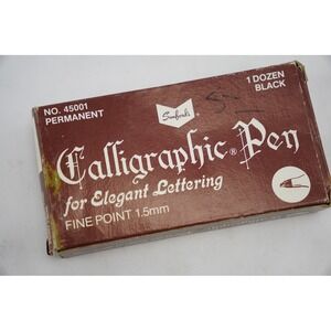8 Count Sanford Calligraphic Pen Black Fine Point 1.5mm Permanent No 45001
